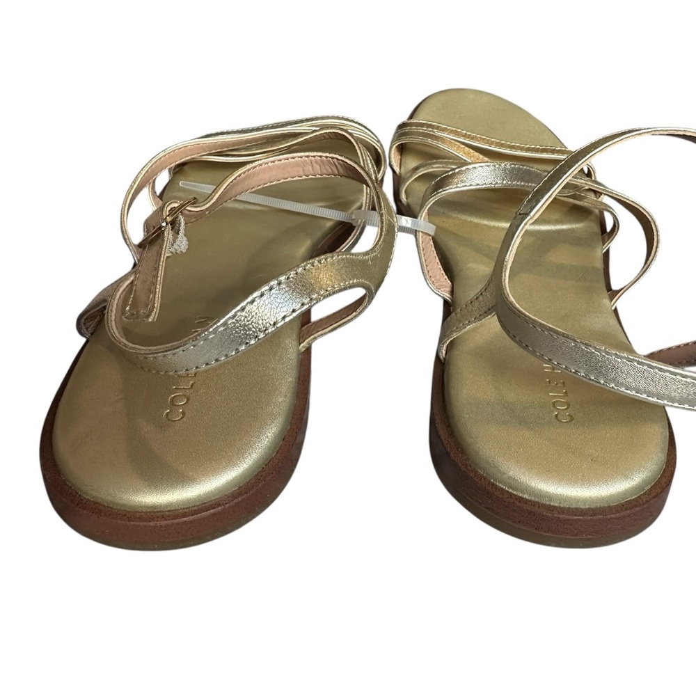 NEW Cole Haan Flynn Strappy Sandal in Soft Gold Metallic Leather - Size 7 - Picture 6 of 11